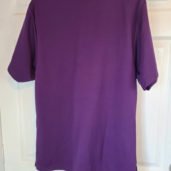 (1420) Clemson Tiger's Short Sleeve  3 Button Polo Shirt, Size: 2XL, Purple - Picture 7 of 10